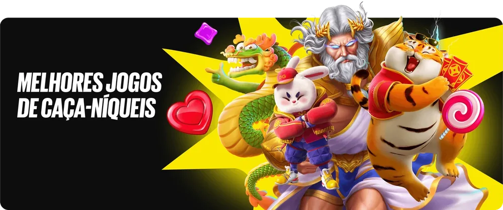 Arte de slots em destaque no site oficial, arquivo de 22/02/2026 Banner promocional de slots com personagens de jogos, arte do site oficial